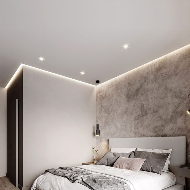 Натяжной потолок в спальне